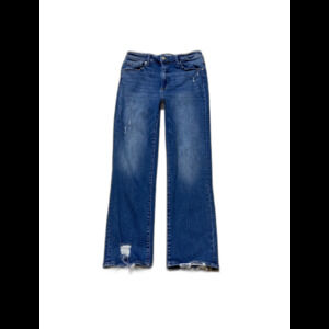 Risen High Rise Ankle Straight Leg Lightly Distressed Stretch Jeans Size 15/32